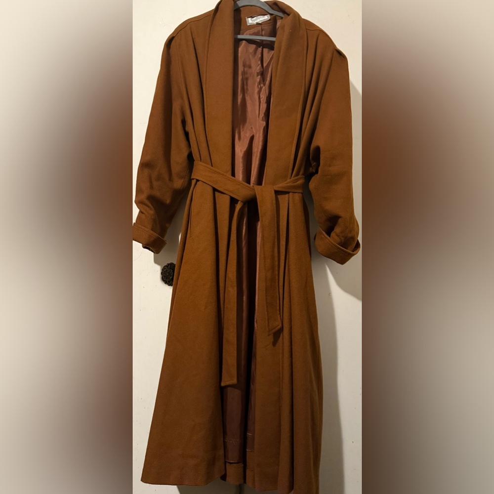 Vintage Gallery robe-style wool trench jacket